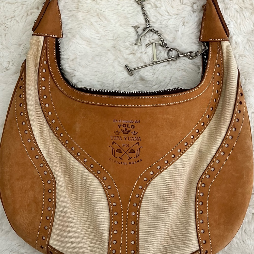 Tan and Cream Shoulder Bag